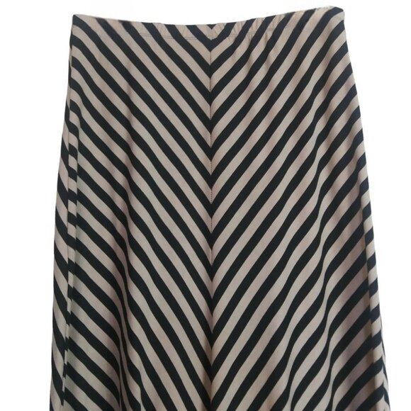 Jaclyn Smith Womens Size Large Diagonal Stripe Skirt Elastic Waist Swing Style - Picture 5 of 7